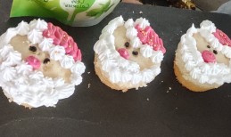 Gulab jamun stuffed Santa cup cakes recipe